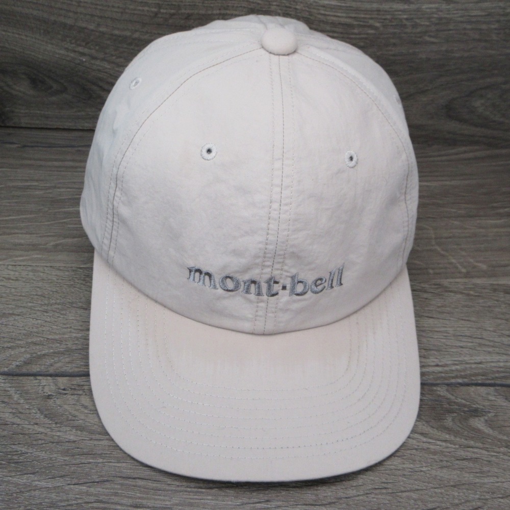 Mont-bell Hat Cap Mens Beige Nylon Strap Back Gorpcore Hiking Outdoor Lifestyle